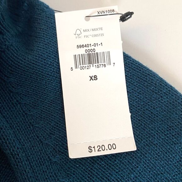 Banana Republic Turtleneck Sweater Dress XS Dark Teal Stretch Seam Detail NWT - Picture 8 of 16